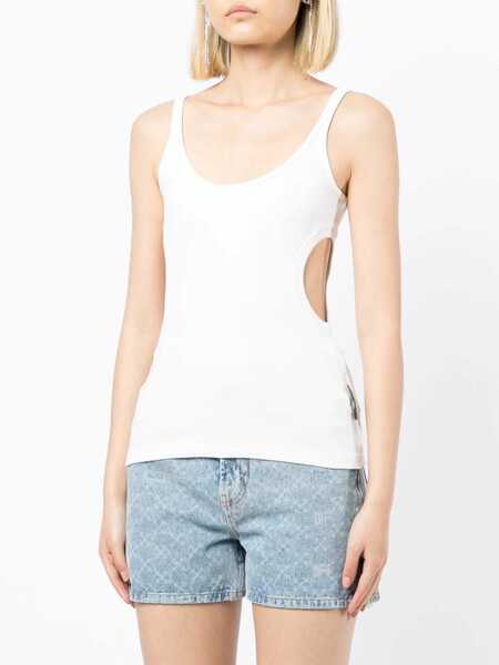 Maiouri Off-White Ribbed Stretch Cotton Meteor Tank Top White Femei (BM 14700092) 3