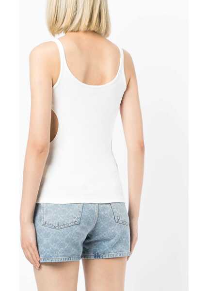 Maiouri Off-White Ribbed Stretch Cotton Meteor Tank Top White Femei (BM 14700092) 4