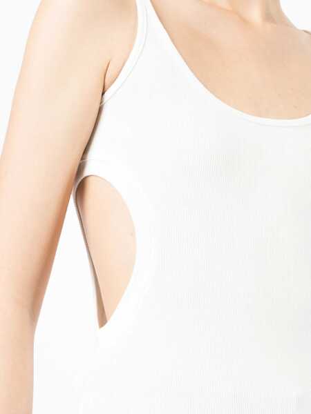 Maiouri Off-White Ribbed Stretch Cotton Meteor Tank Top White Femei (BM 14700092) 5