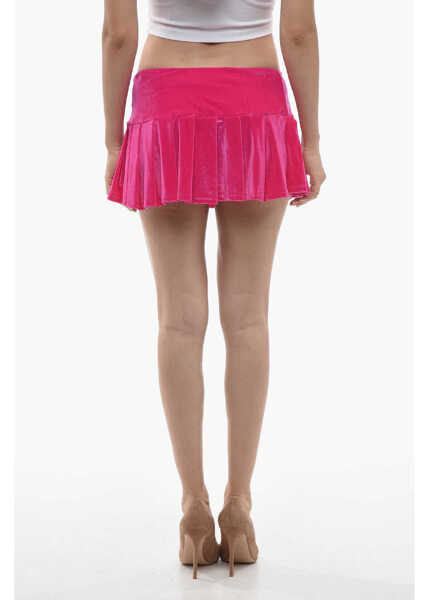 Fuste scurte ADRIANA HOT COUTURE Pleated Chenille Miniskirt Pink Femei (BM 14700104) 2