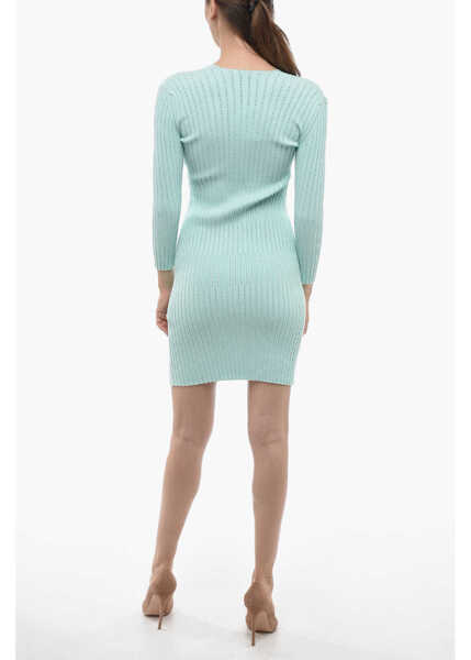 Rochii scurte AERON V-Neck Ribbed Lilibet Bodycon Dress Light Blue Femei (BM 14700305) 2