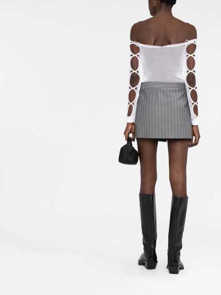 Body-uri THE ATTICO Lace Off-Shoulder Bodysuit White Femei (BM 14700326) 4