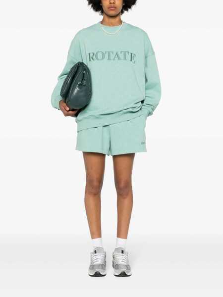 Pulovere ROTATE Birger Christensen Rotate Birger Christensen Logo Crewneck Sweatshirt GREEN Femei (BM 14709752) 2