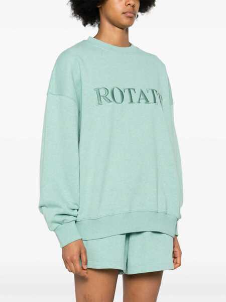 Pulovere ROTATE Birger Christensen Rotate Birger Christensen Logo Crewneck Sweatshirt GREEN Femei (BM 14709752) 3