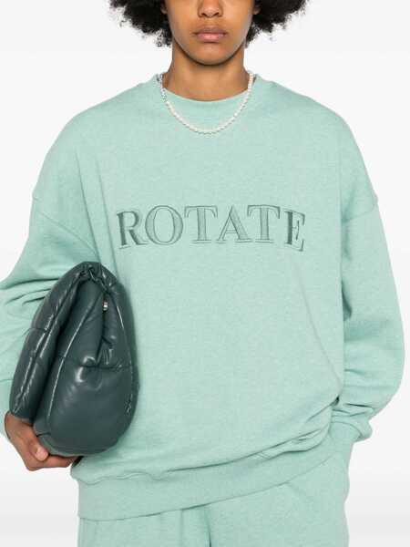 Pulovere ROTATE Birger Christensen Rotate Birger Christensen Logo Crewneck Sweatshirt GREEN Femei (BM 14709752) 5