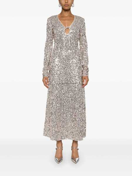 Rochii ROTATE Birger Christensen Rotate Birger Christensen Net Sequins Midi Dress GOLD Femei (BM 14720201) 2