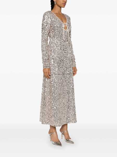 Rochii ROTATE Birger Christensen Rotate Birger Christensen Net Sequins Midi Dress GOLD Femei (BM 14720201) 3