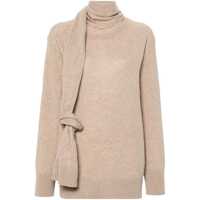 Pulovere Stella McCartney Sweater In Recycled Wool And Cashmere Blend With Scarf And Knot Femei