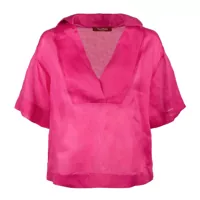 Camasi Max Mara Fuchsia Ramié Gauze Shirt Femei