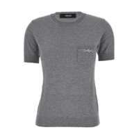 Tricouri Grey T-Shirt With Medusa Detail In Wool Blend Woman Femei