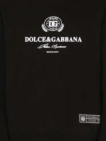 Pulovere Dolce & Gabbana Dolce & Gabbana Flocked Logo Sweatshirt Black Barbati (BM 14759221) 2
