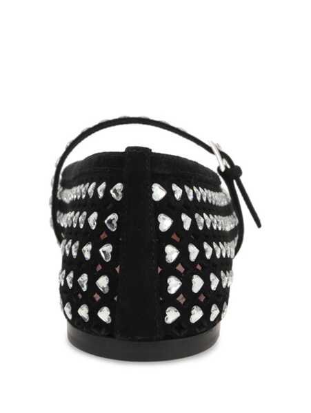 Balerini AMINA MUADDI Amina Muaddi Flat Shoes BLACKWHITE CRYSTAL Femei (BM 14767948) 3