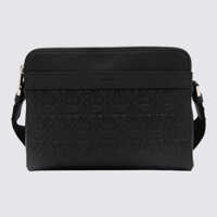 Genti de umar Salvatore Ferragamo Black Leather Messenger Bag Barbati
