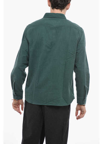 Jachete Woolrich Cotton Overshirt With Breast Pocket Green Barbati (BM 14793223) 2