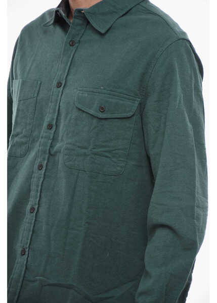 Jachete Woolrich Cotton Overshirt With Breast Pocket Green Barbati (BM 14793223) 3