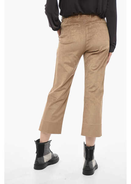 Pantaloni casual Woolrich Corduroy Wide Leg Pants Beige Femei (BM 14793433) 2