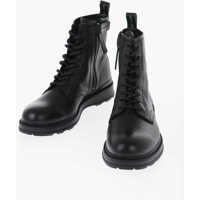 Paltoane Textured Leather Work Boot Coat Boots With Side Leather Barbati