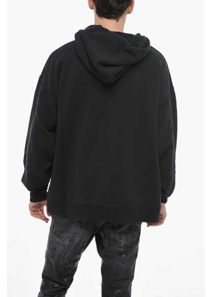 Bluze de trening DSQUARED2 Ragian Hoodie Sweatshirt With Lettering Print Black Barbati (BM 14793499) 2