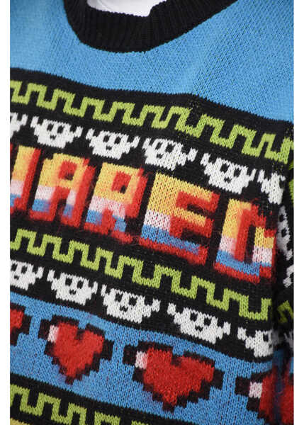 Pulovere DSQUARED2 Mohair Blend Ciro Sweater With Graphic Embroidery Multicolor Barbati (BM 14793502) 3