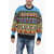 DSQUARED2 Mohair Blend Ciro Sweater With Graphic Embroidery Multicolor