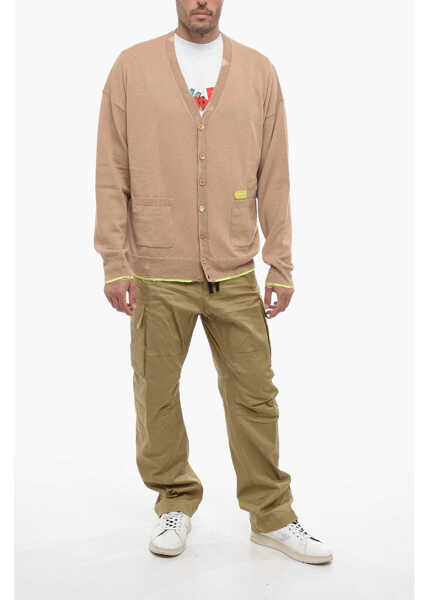Cardigane DSQUARED2 Cashmere Blend Cardigan Wiith Distressed Detail Beige Barbati (BM 14793505) 4