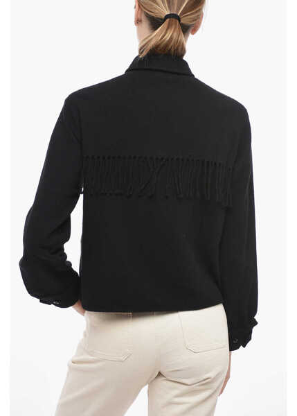 Camasi casual Woolrich Stag Over Fringed Shirt Black Femei (BM 14793631) 2