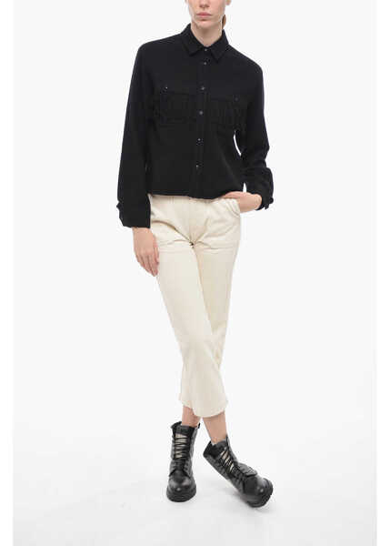 Camasi casual Woolrich Stag Over Fringed Shirt Black Femei (BM 14793631) 4