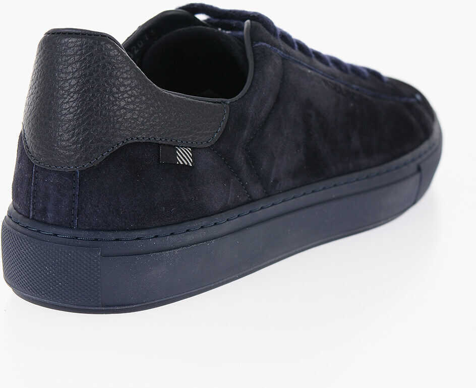 Sneakers Woolrich Suede All Round Low-Top Sneakers With Textured Leather Detai Midnight Blue Barbati (BM 14793655) 2