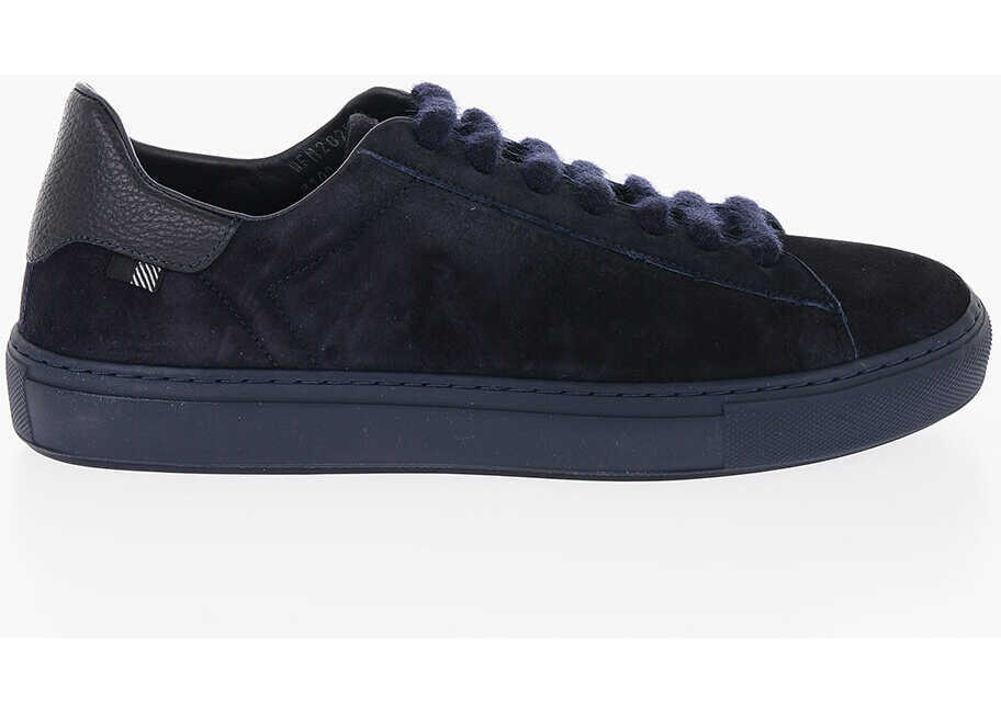 Sneakers Woolrich Suede All Round Low-Top Sneakers With Textured Leather Detai Midnight Blue Barbati (BM 14793655) 3