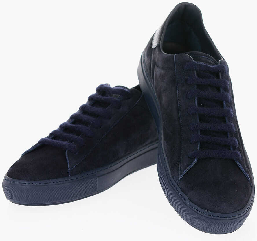 Sneakers Woolrich Suede All Round Low-Top Sneakers With Textured Leather Detai Midnight Blue Barbati (BM 14793655) 1