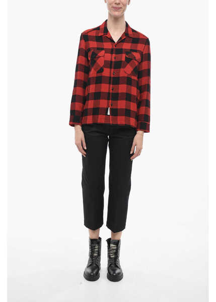 Camasi casual Woolrich Checkered Fluid Chamois Camicia Red Femei (BM 14793685) 4