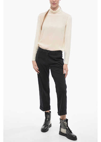 Pantaloni casual Woolrich Relaxed-Fit Chino Pants Black Femei (BM 14793697) 4