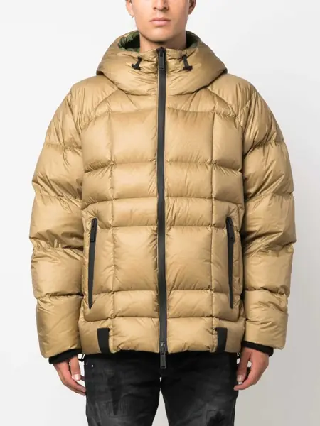 Geci de iarna DSQUARED2 Logo Printed Down Jacket With Zipped Pockets Beige Barbati (BM 14793715) 3
