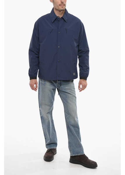 Jachete Woolrich Nylon Mountain Stroll Overshirt With Snap Buttons Blue Barbati (BM 14793817) 4