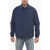 Woolrich Nylon Mountain Stroll Overshirt With Snap Buttons Blue