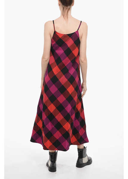 Rochii lungi Woolrich Checkered Archive Long Dress Pink Femei (BM 14793871) 2