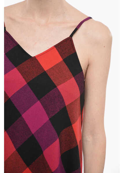 Rochii lungi Woolrich Checkered Archive Long Dress Pink Femei (BM 14793871) 3