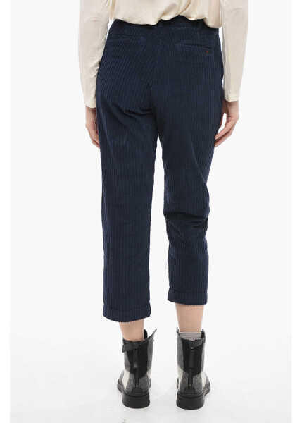 Pantaloni casual Woolrich Wide Fit Corduroy Pants Blue Femei (BM 14794102) 2