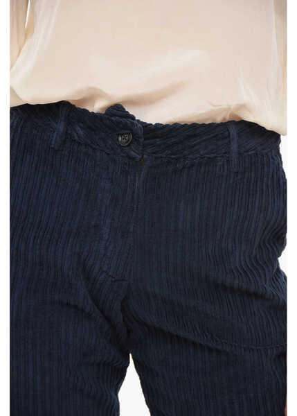 Pantaloni casual Woolrich Wide Fit Corduroy Pants Blue Femei (BM 14794102) 3