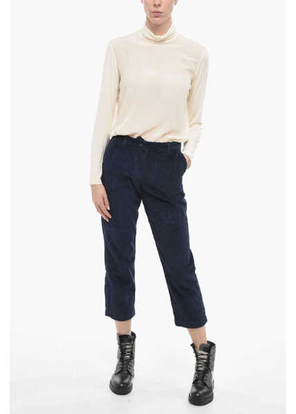 Pantaloni casual Woolrich Wide Fit Corduroy Pants Blue Femei (BM 14794102) 4