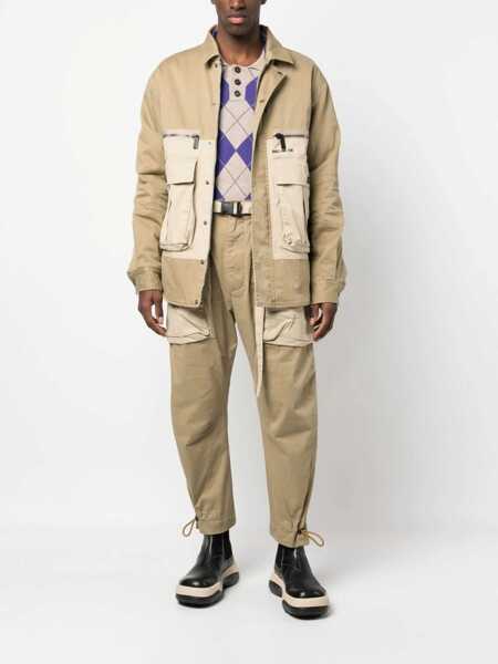 Geci Parka DSQUARED2 Denim Utility Jacket With Quilted Lining Beige Barbati (BM 14794114) 2