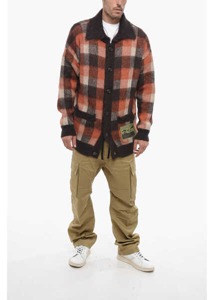 Cardigane DSQUARED2 Wool Oversized Cardigan With Check Pattern Brown Barbati (BM 14794126) 4