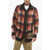 DSQUARED2 Wool Oversized Cardigan With Check Pattern Brown