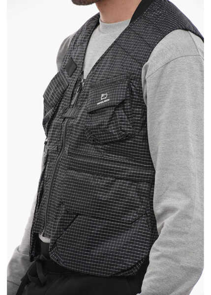 Jachete Woolrich Checked Tsunooga Vest With Breast Pocket Black Barbati (BM 14794264) 2