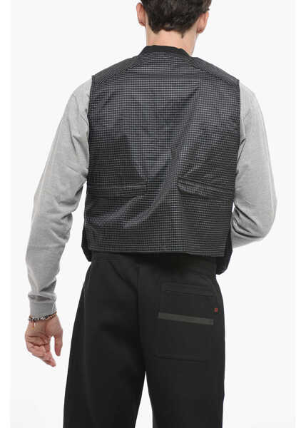 Jachete Woolrich Checked Tsunooga Vest With Breast Pocket Black Barbati (BM 14794264) 4