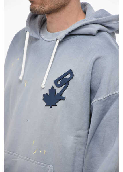 Bluze de trening DSQUARED2 Hoodie Sweatshirt With Paint Splitter Pattern Light Blue Barbati (BM 14794324) 3