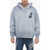 DSQUARED2 Hoodie Sweatshirt With Paint Splitter Pattern Light Blue