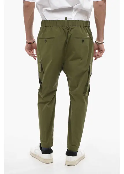 Pantaloni casual DSQUARED2 Cotton Pully Pants With Drawstring Green Barbati (BM 14794327) 2