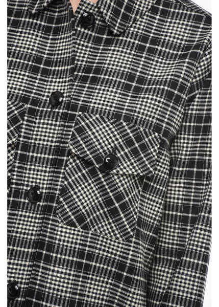 Camasi casual Woolrich Checkered Alaskan Overshirt Black & White Femei (BM 14794420) 3