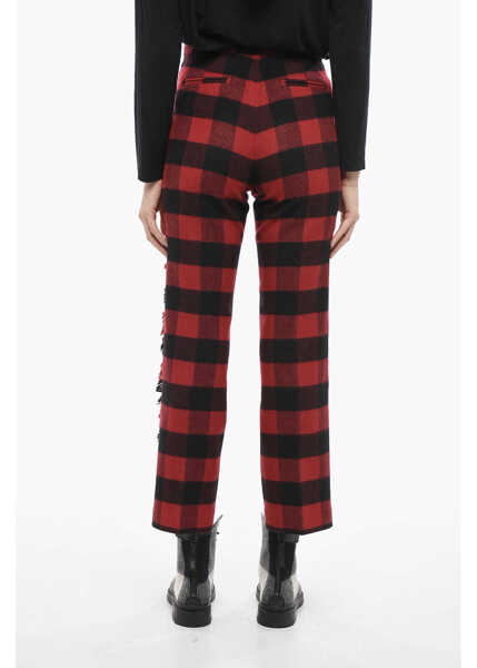Pantaloni casual Woolrich Stretch Wool Pants With Check Pattern Black Femei (BM 14794435) 2